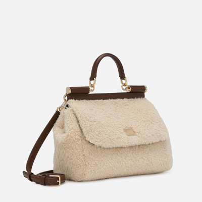 Dolce & Gabbana Medium Sicily Handbag In Brown