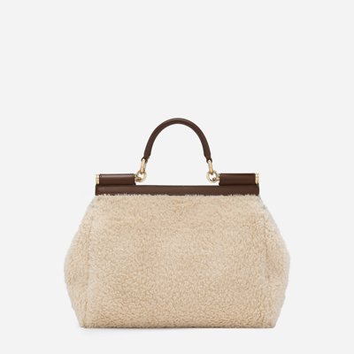 Shop Dolce & Gabbana Large Sicily Handbag In Brown