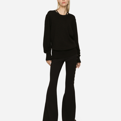 Shop Dolce & Gabbana Wool Round-neck Sweater In Black