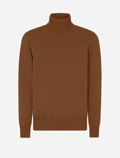 Shop Dolce & Gabbana Cashmere Turtle-neck Sweater In Brown