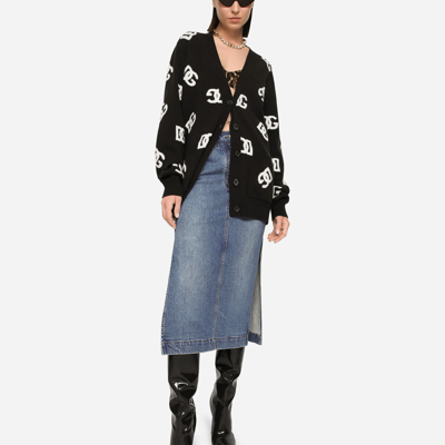 Dolce & Gabbana Dg Monogram Cardigan In Multicolor