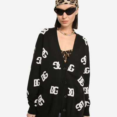 Dolce & Gabbana Dg Monogram Cardigan In Multicolor