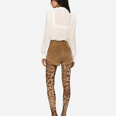 Dolce & Gabbana Georgette Blouse With Ruches In White