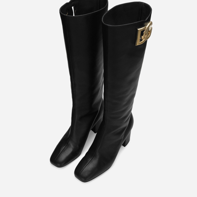 Shop Dolce & Gabbana Nappa Leather Boots In Black
