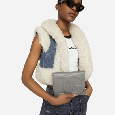 Shop Dolce & Gabbana Dg Logo Crossbody Bag In Grey