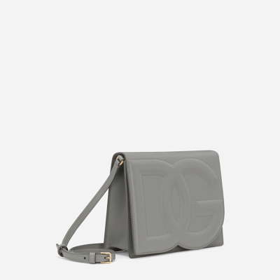 Shop Dolce & Gabbana Dg Logo Crossbody Bag In Grey