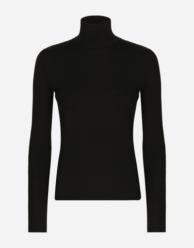 Shop Dolce & Gabbana Cashmere Turtle-neck Sweater In Black