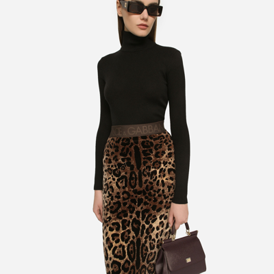 Dolce & Gabbana Cashmere And Silk Turtleneck Sweater In Black