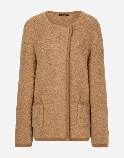 Shop Dolce & Gabbana Double-breasted Cashmere And Alpaca Wool Jacket In Multicolor