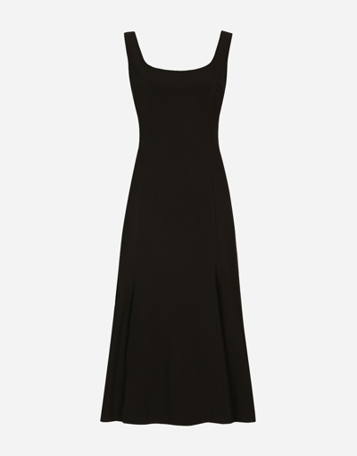 Shop Dolce & Gabbana Calf-length Cady Dress In Black