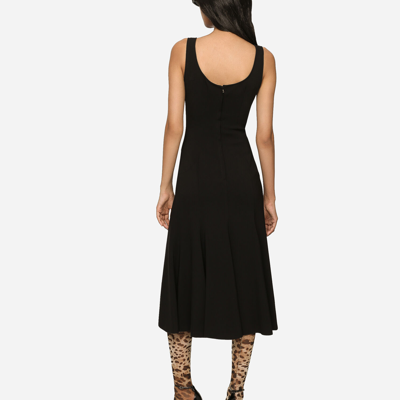 Shop Dolce & Gabbana Calf-length Cady Dress In Black