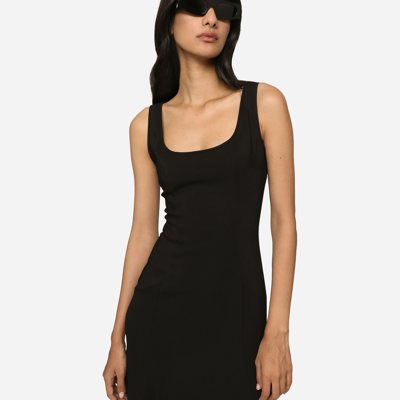 Shop Dolce & Gabbana Calf-length Cady Dress In Black