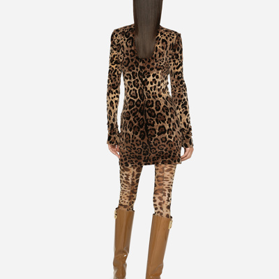 Dolce & Gabbana Short Chenille Jacquard Dress In Multicolor