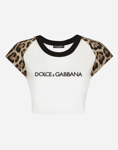 Shop Dolce & Gabbana Short-sleeved T-shirt With Dolce&gabbana Logo In White
