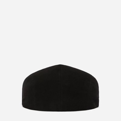 Shop Dolce & Gabbana Cotton Fustian Flat Cap In Black