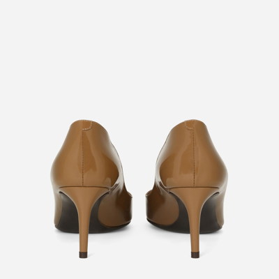 Dolce & Gabbana 65mm Logo-plaque Leather Pumps In Brown