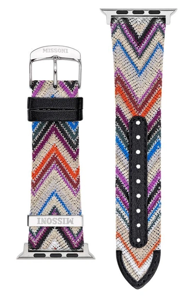 Shop Missoni Multicolor Authentic Zigzag 24mm Textile Apple Watch® Watchband In Purple Multicolor