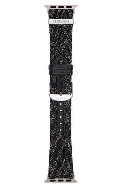 Shop Missoni Multicolor Authentic Zigzag 24mm Textile Apple Watch® Watchband In Multicolor Black