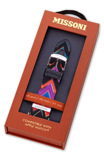 Shop Missoni Multicolor Authentic Zigzag Textile Apple Watch® Watchband, 22mm/24mm In Multicolor Orange