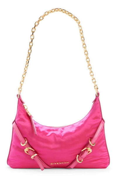 Shop Givenchy Voyou Party Nylon Shoulder Bag In Neon Pink