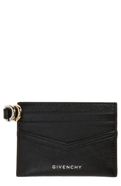 Shop Givenchy Voyou Leather Card Case In Black