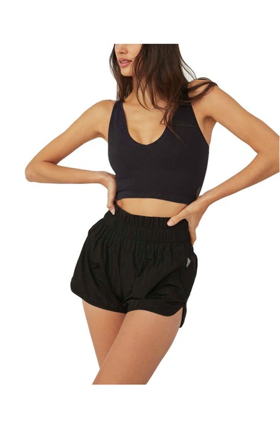 Fp Movement Way Home Smocked Skort In Washed Black