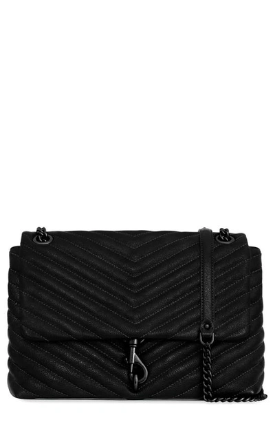 Shop Rebecca Minkoff Edie Quilted Leather Convertible Crossbody Bag In Black