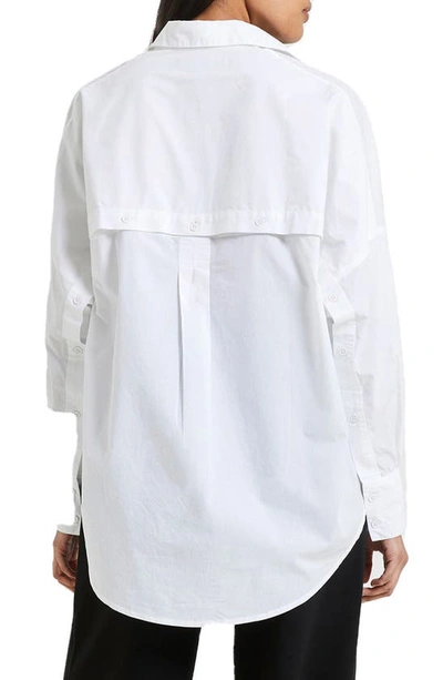 Shop French Connection Rhodes Cotton Poplin Button Back Popover Top In Linen White
