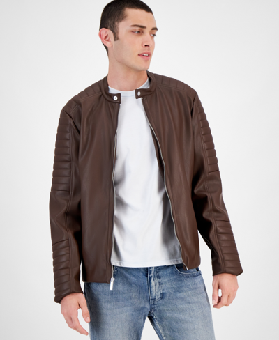 Shop Inc International Concepts Men's Jameson Regular-fit Faux-leather Moto Jacket, Created For Macy's In Conway