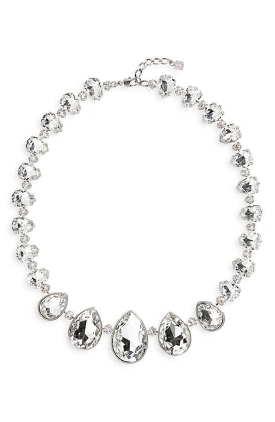 Shop Givenchy Pear Cut Crystal Necklace In Silvery