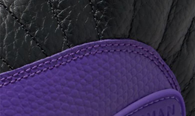 Shop Jordan Air  12 Retro Basketball Shoe In Black/ Field Purple/ Gold