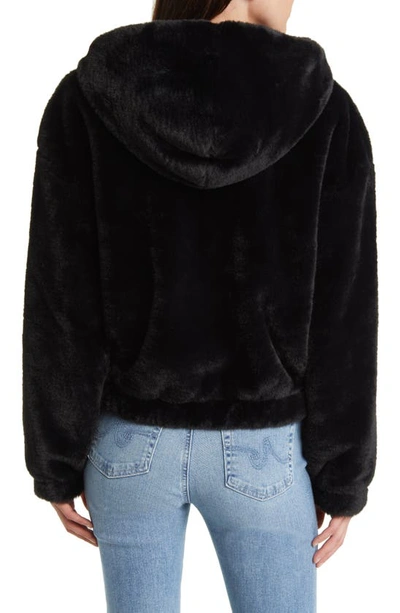 Shop Ugg Mandy Faux Fur Hooded Jacket In Tar