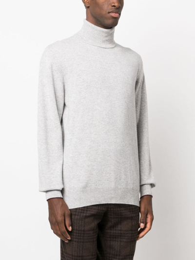 Shop Brunello Cucinelli Roll-neck Cashmere Jumper In Grey