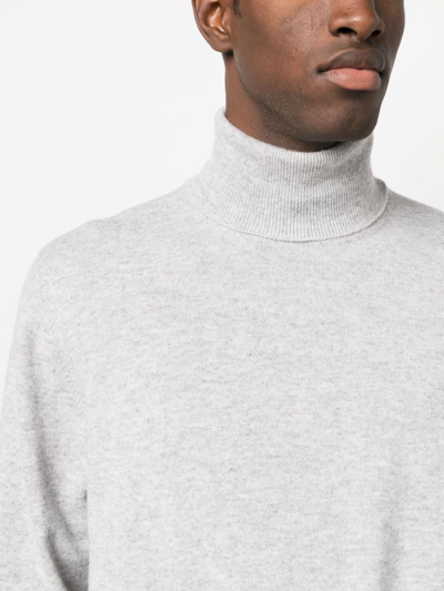 Shop Brunello Cucinelli Roll-neck Cashmere Jumper In Grey