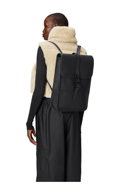 Rains Mini Rectangular Backpack Adjustable Straps In Black