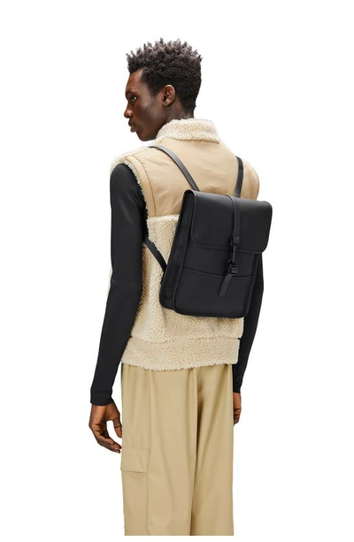 Rains Mini Rectangular Backpack Adjustable Straps In Black