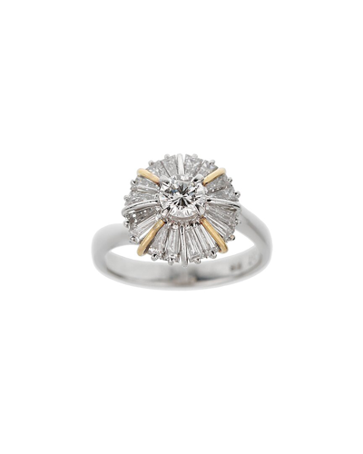 Shop Mikimoto Platinum 1.45 Ct. Tw. Diamond Ballerina Ring (authentic )
