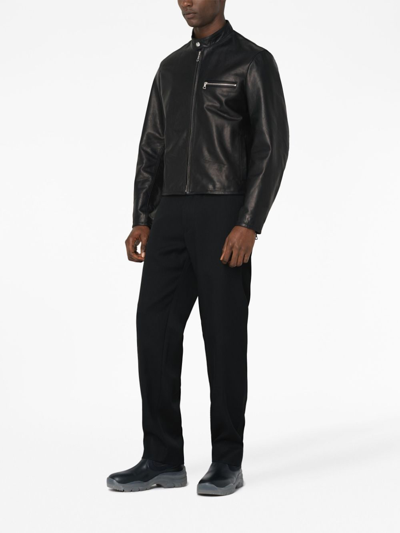 Shop John Elliott Polished-finish Leather Jacket In Black