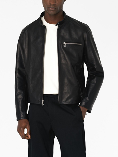 Shop John Elliott Polished-finish Leather Jacket In Black