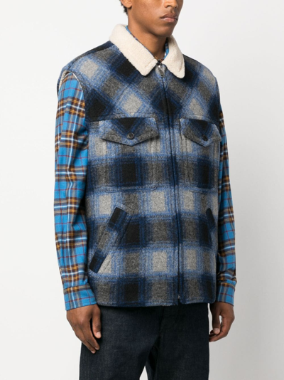 Shop Isabel Marant Plaid Check-pattern Gilet In Blue