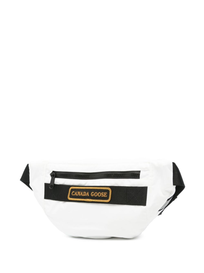Shop Canada Goose Logo-patch Belt Bag In Weiss
