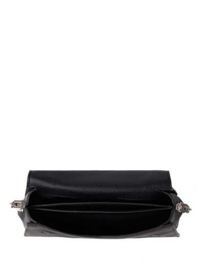 Shop Karl Lagerfeld Small K/seven Leather Shoulder Bag In Schwarz