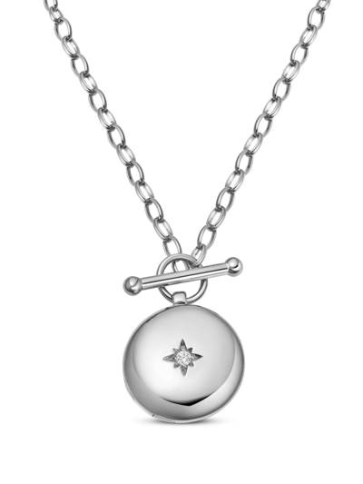 Shop Astley Clarke T-bar Fastening Locket Necklace In White