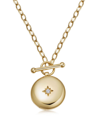 Shop Astley Clarke Biography T-bar Locket Necklace In Gold