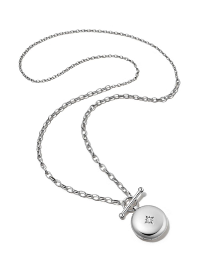 Shop Astley Clarke T-bar Fastening Locket Necklace In White