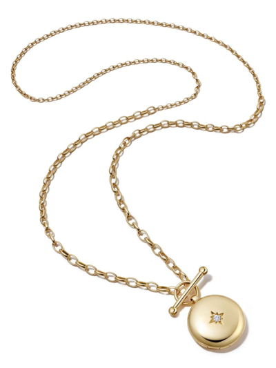 Shop Astley Clarke Biography T-bar Locket Necklace In Gold