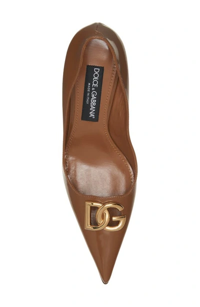 Shop Dolce & Gabbana Lollo Pointed Toe Pump In Caramel