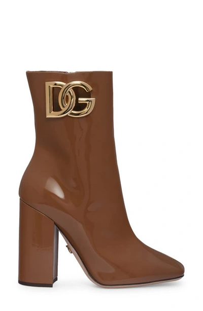 Dolce & Gabbana Jackie Block Heel Bootie In Caramel | ModeSens