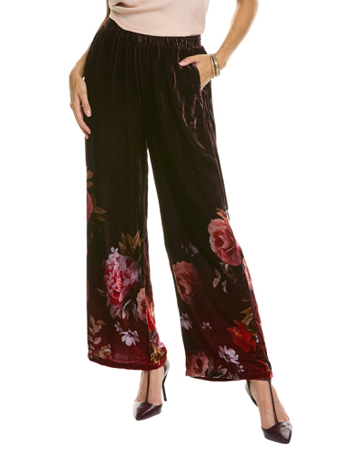 Shop Johnny Was Coralie Silk-blend Wide Leg Pant In Red