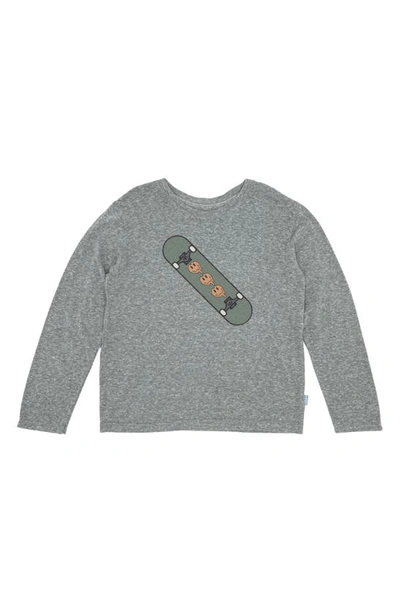 Shop Feather 4 Arrow Melt Down Long Sleeve Cotton Graphic T-shirt In Grey